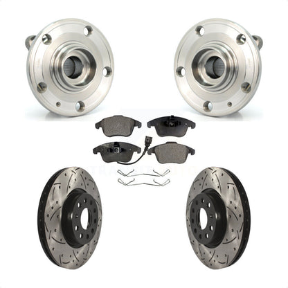 Hub Bearing Drill Slot Brake Rotor Pad Front Kit For Volkswagen Tiguan Passat Q3