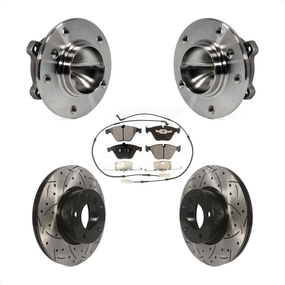 Hub Bearing Assembly Drilled Slot Brake Rotor Pad Front Kit For BMW 323i 328i X1