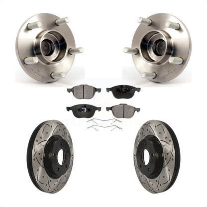 Hub Bearing Coat Drill Slot Brake Rotor Pads Front Kit For Volvo S40 C30 V50 C70