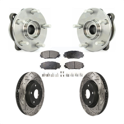 Hub Bearing Drill Slot Brake Rotor Pads Front Kit For Toyota RAV4 Scion tC Mirai