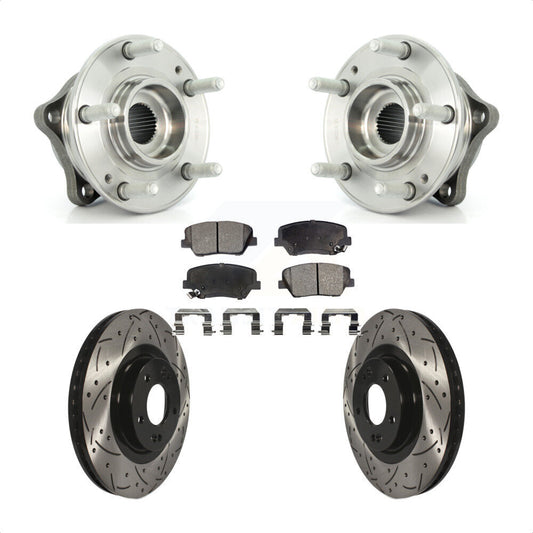 Hub Bearing Drill Slot Brake Rotor Pads Front Kit For Hyundai Santa Fe Sport Kia
