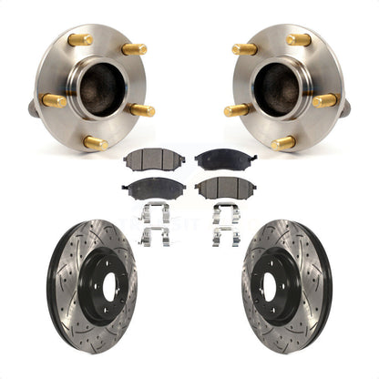 Hub Bearing Drilled Slot Brake Rotor Pads Front Kit For INFINITI G35 Nissan 350Z