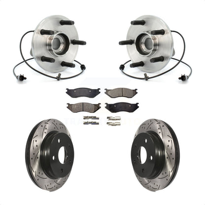 Hub Bearing Assembly Drill Slot Brake Rotor Pad Front Kit For 2006 Dodge Durango