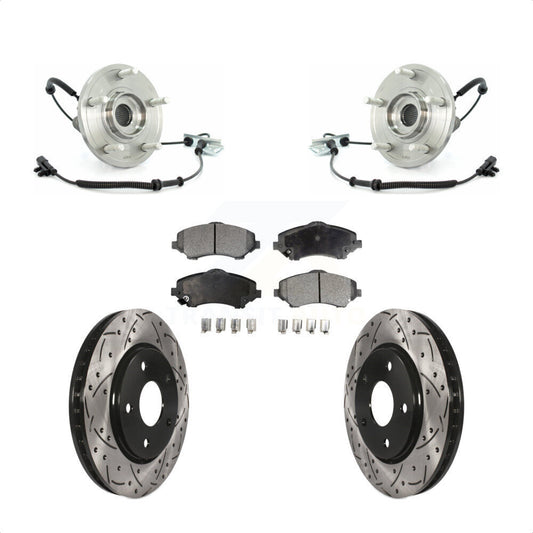 Bearing Drill Slot Brake Rotor Pads Front Kit For Dodge Grand Caravan Chrysler &