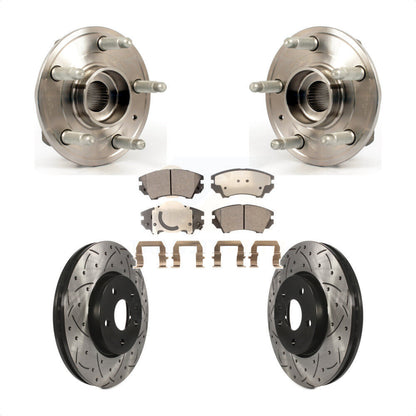Hub Bearing Assembly Drilled Slot Brake Rotor Pad Front Kit For Chevrolet Camaro