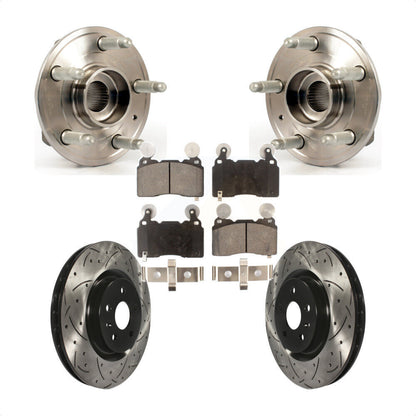 Hub Bearing Assembly Drilled Slot Brake Rotor Pad Front Kit For Chevrolet Camaro