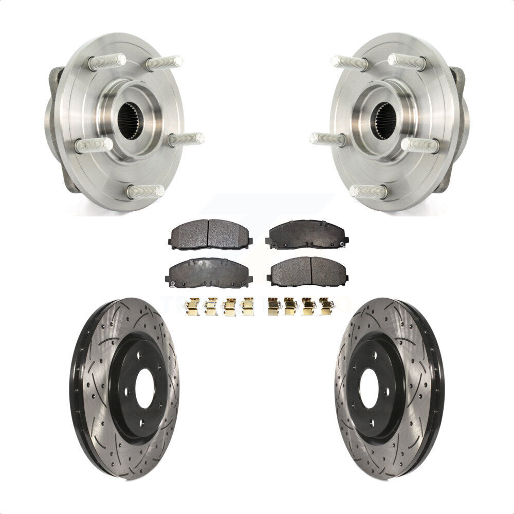 Hub Bearing Assembly Coat Drill Slot Brake Rotor Pad Front Kit For Dodge Journey