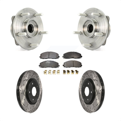 Hub Bearing Assembly Coat Drill Slot Brake Rotor Pad Front Kit For Dodge Journey