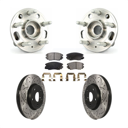 Hub Bearing Drill Slot Brake Rotor Pad Front Kit For Chevrolet Equinox GMC Buick