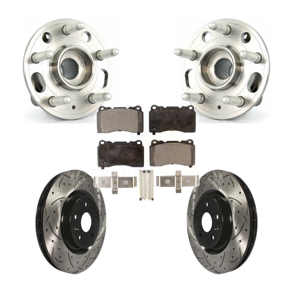 Hub Bearing Assembly Coated Drill Slot Brake Rotor Pad Front Kit For Buick Regal