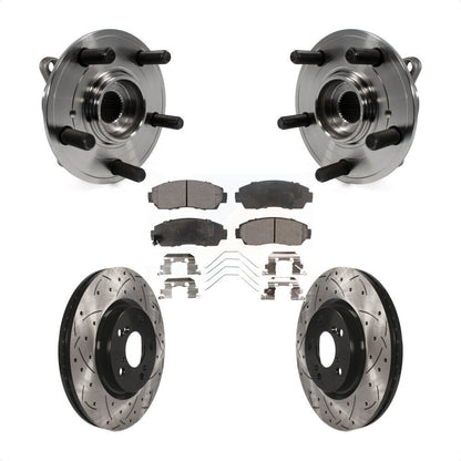 Hub Bearing Drilled Slot Brake Rotor & Pad Front Kit For 2011-2014 Honda Odyssey