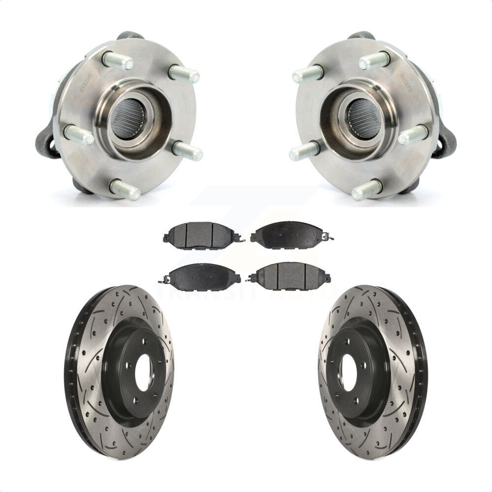 Hub Bearing Drilled Slot Brake Rotor Pads Front Kit For Nissan Pathfinder Murano