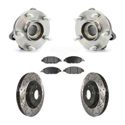 Hub Bearing Drilled Slot Brake Rotor Pads Front Kit For Nissan Pathfinder Murano