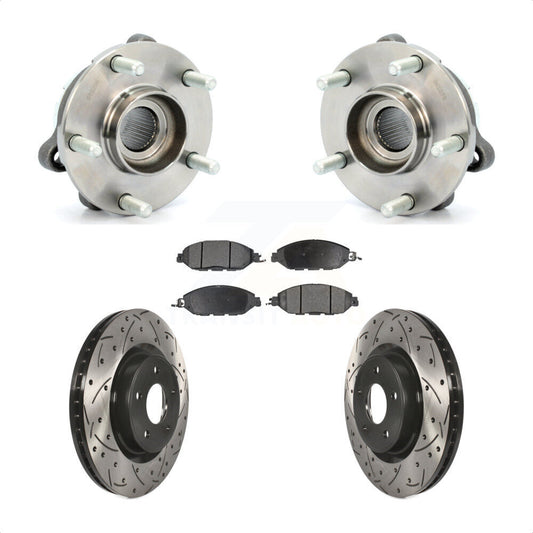 Hub Bearing Drilled Slot Brake Rotor Pads Front Kit For Nissan Pathfinder Murano