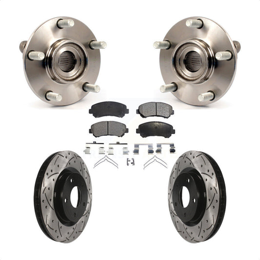Hub Bearing Coated Drill Slot Brake Rotor Pads Front Kit For Nissan Rogue Select