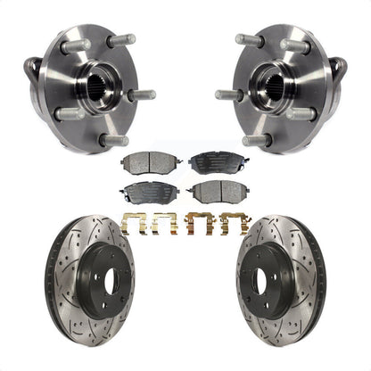 Hub Bearing Drilled Slot Brake Rotor & Pad Front Kit For 2015 Subaru Legacy 2.5L