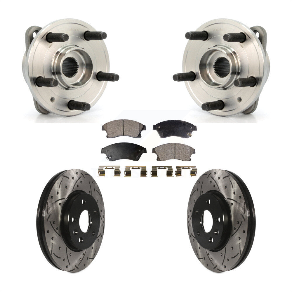 Hub Bearing Drilled Slot Brake Rotor & Pad Front Kit For Chevrolet Cruze Limited