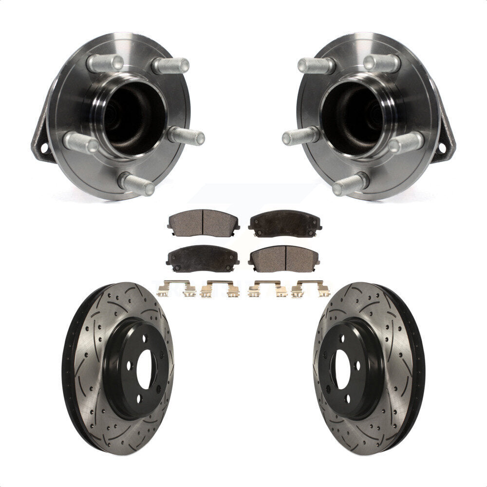 Hub Bearing Drill Slot Brake Rotor Pads Front Kit For Dodge Charger Chrysler 300