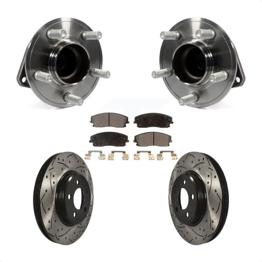 Hub Bearing Drill Slot Brake Rotor Pads Front Kit For Dodge Charger Chrysler 300