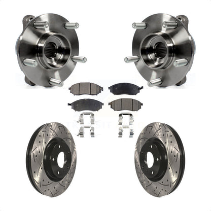 Hub Bearing Drill Slot Brake Rotor Pads Front Kit For INFINITI G37 EX35 G35 QX50