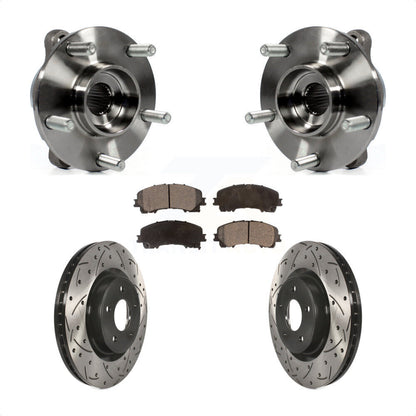 Hub Bearing Drilled Slot Brake Rotor Pad Front Kit For INFINITI Q50 QX50 Q60 AWD