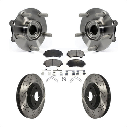 Hub Bearing Drill Slot Brake Rotor Pads Front Kit For 14-17 Nissan Juke Nismo RS