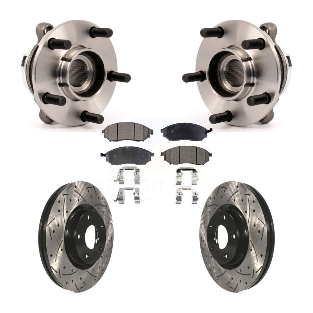 Hub Bearing Assembly Coat Drill Slot Brake Rotor Pad Front Kit For Nissan Murano