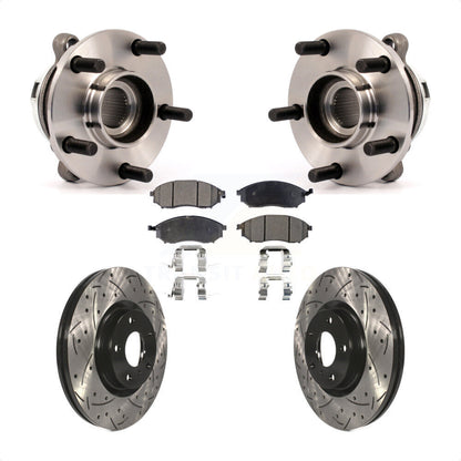 Hub Bearing Assembly Coat Drill Slot Brake Rotor Pad Front Kit For Nissan Murano