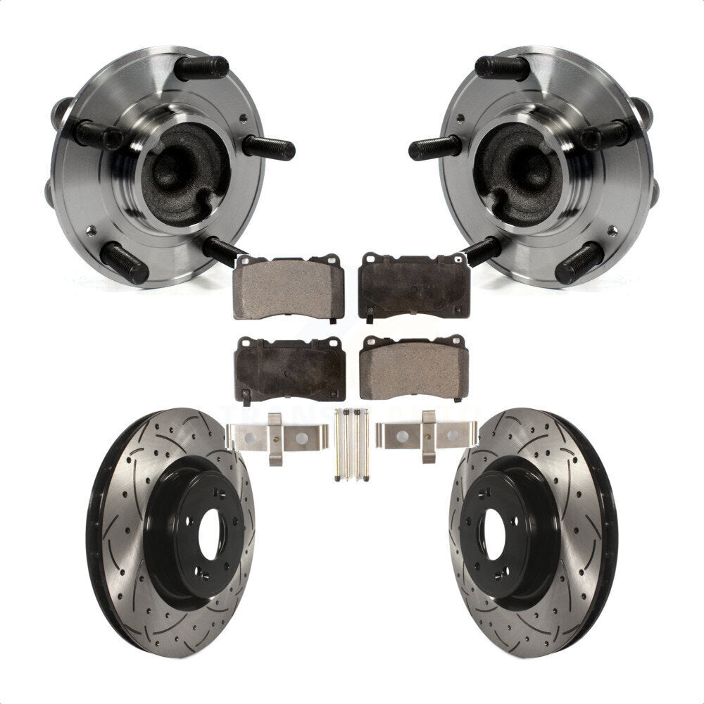 Hub Bearing Coat Drill Slot Brake Rotor Pads Front Kit For Hyundai Genesis Coupe