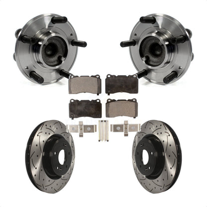 Hub Bearing Coat Drill Slot Brake Rotor Pads Front Kit For Hyundai Genesis Coupe