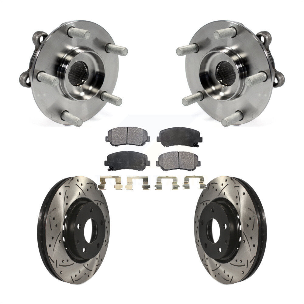 Hub Bearing Assembly Coated Drill Slot Brake Rotor Pads Front Kit For Mazda CX-5