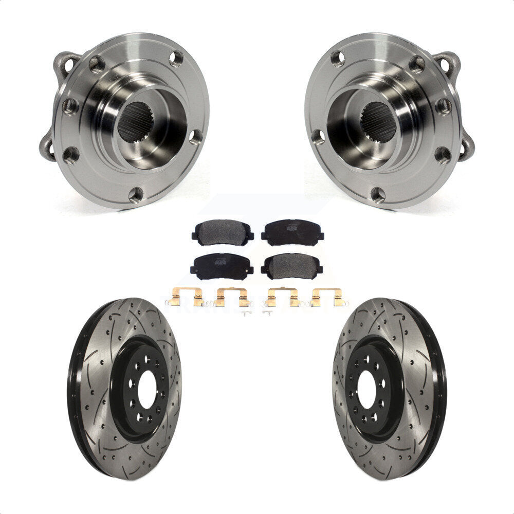 Hub Bearing Assembly Coat Drill Slot Brake Rotor Pads Front Kit For Chrysler 200