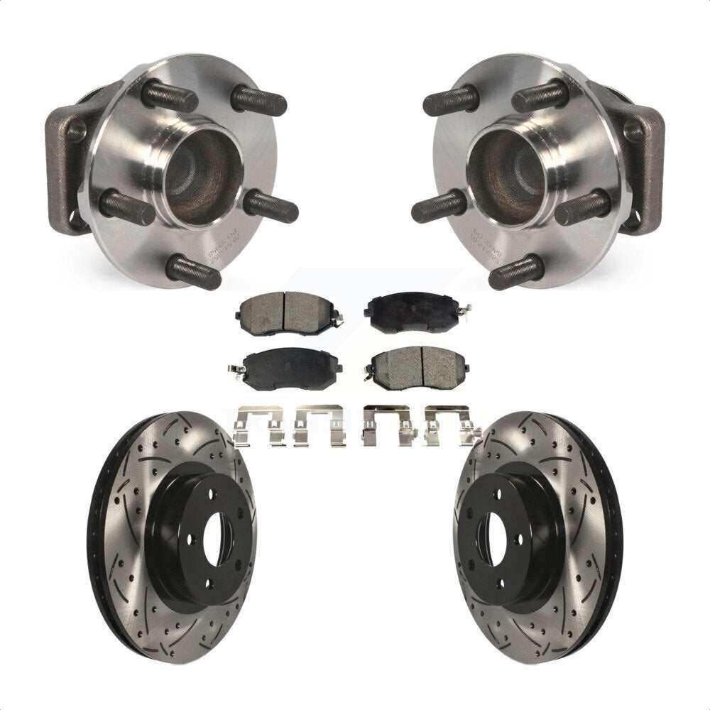 Hub Bearing Coat Drill Slot Brake Rotor Pads Front Kit For Scion FR-S Subaru BRZ