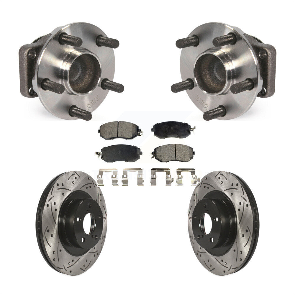 Hub Bearing Drilled Slot Brake Rotor Pads Front Kit For Scion FR-S Subaru BRZ 86