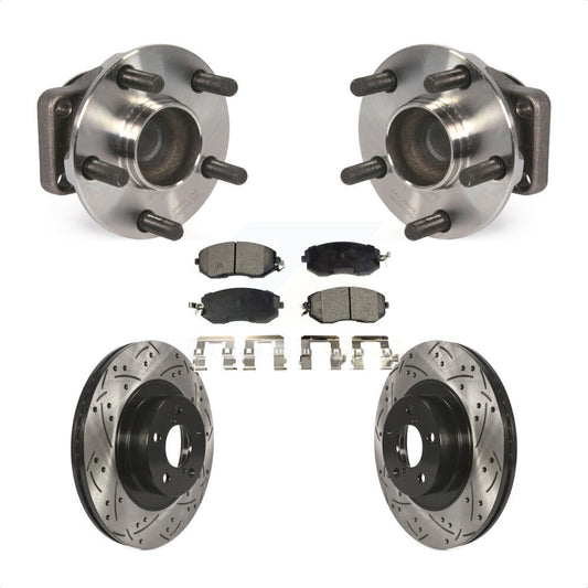 Hub Bearing Drilled Slot Brake Rotor Pads Front Kit For Scion FR-S Subaru BRZ 86