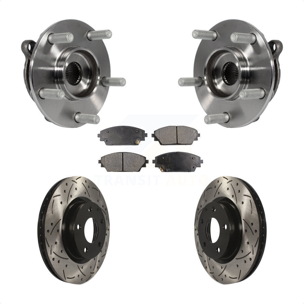 Hub Bearing Assembly Drill Slot Brake Rotor Pad Front Kit For Mazda 3 CX-3 Sport