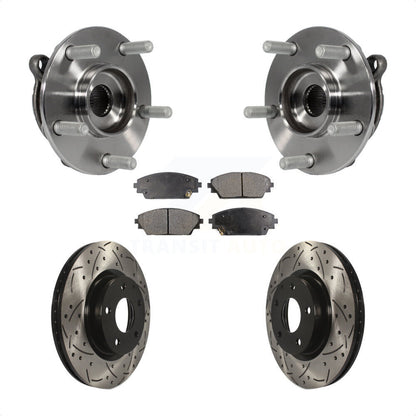 Hub Bearing Assembly Drill Slot Brake Rotor Pad Front Kit For Mazda 3 CX-3 Sport