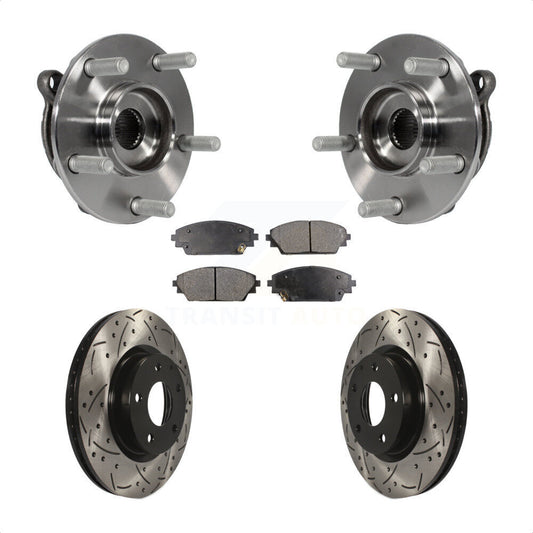 Hub Bearing Assembly Drill Slot Brake Rotor Pad Front Kit For Mazda 3 CX-3 Sport