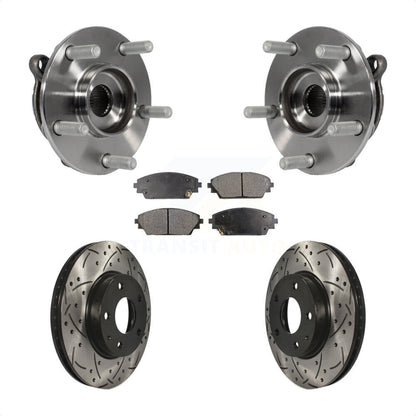 Hub Bearing Assembly Drill Slot Brake Rotor Pad Front Kit For Mazda 3 CX-3 Sport