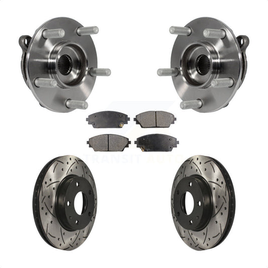 Hub Bearing Assembly Drill Slot Brake Rotor Pad Front Kit For Mazda 3 CX-3 Sport