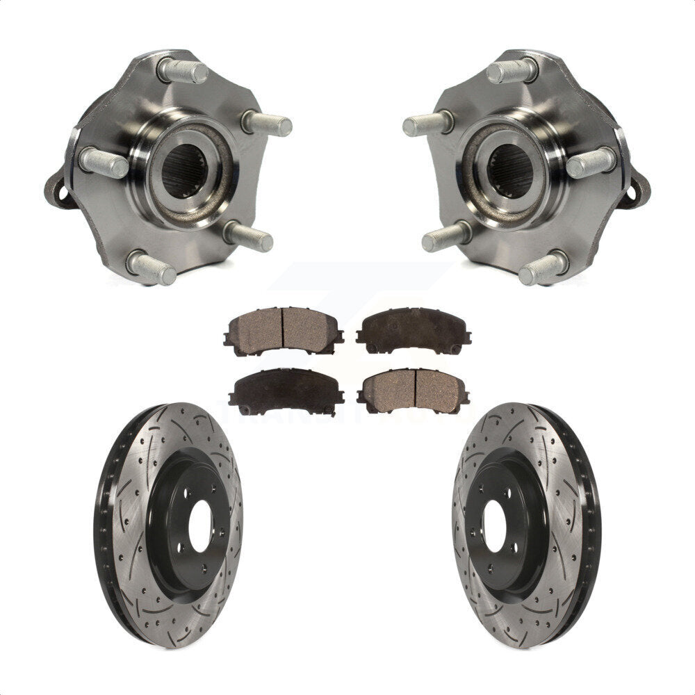 Hub Bearing Assembly Coat Drill Slot Brake Rotor Pads Front Kit For Nissan Rogue