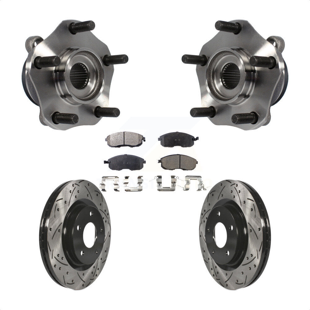 Hub Bearing Drill Slot Brake Rotor Pads Front Kit For Nissan Sentra Turbocharged