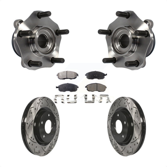 Hub Bearing Drill Slot Brake Rotor Pads Front Kit For Nissan Sentra Turbocharged