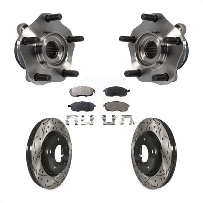 Hub Bearing Assembly Coat Drill Slot Brake Rotor Pad Front Kit For Nissan Sentra