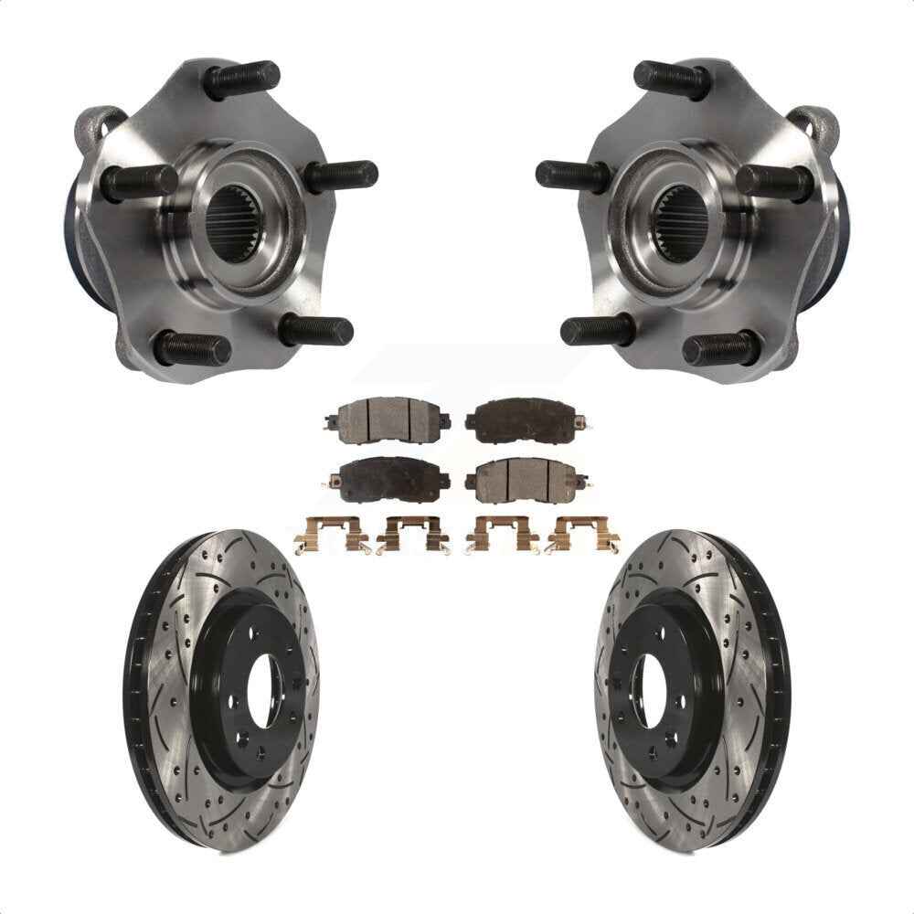Hub Bearing Assembly Coated Drill Slot Brake Rotor Pad Front Kit For Nissan LEAF