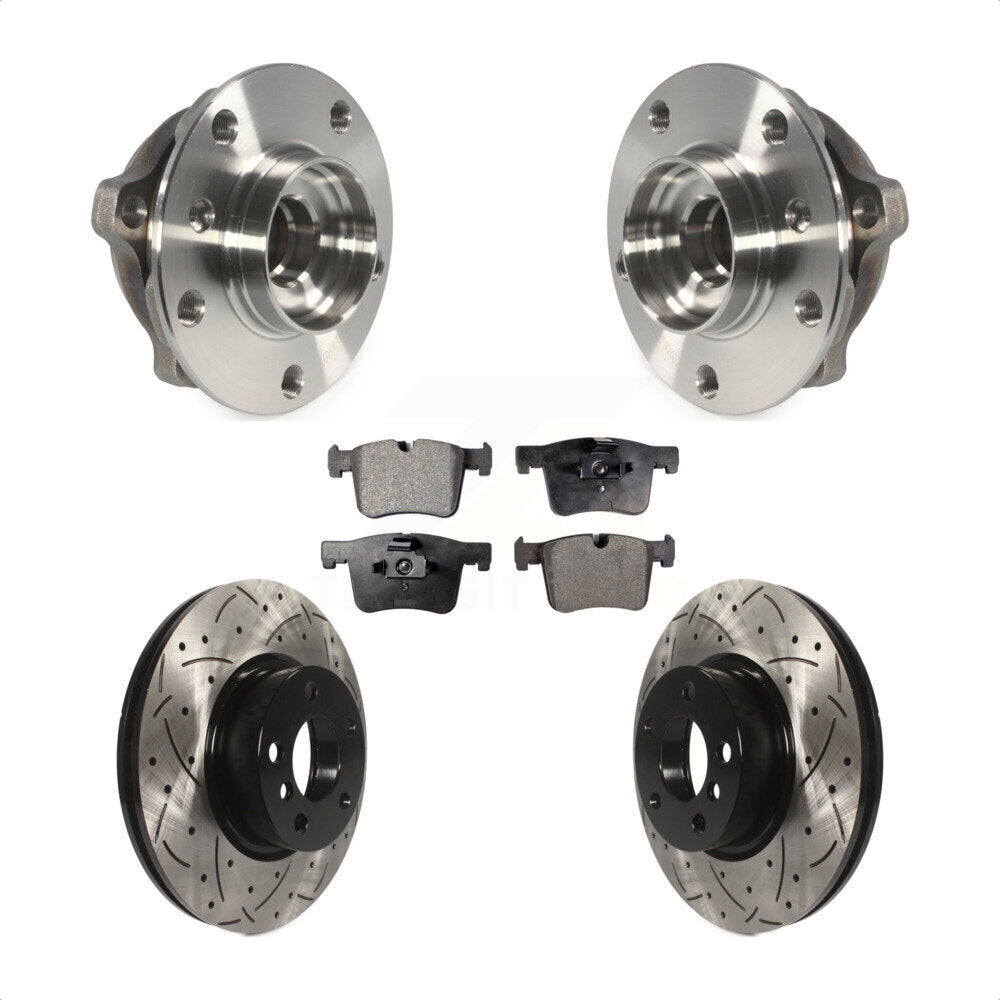 Hub Bearing Assembly Coated Drilled Slot Brake Rotor Pad Front Kit For BMW X3 X4