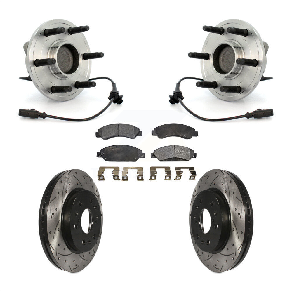 Hub Bearing Drill Slot Brake Rotor Pads Front Kit For Chevrolet Avalanche GMC XL