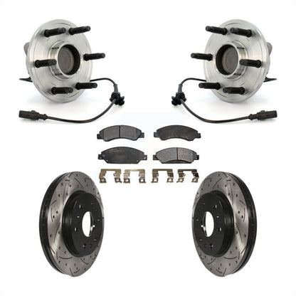 Hub Bearing Drill Slot Brake Rotor Pads Front Kit For Chevrolet Avalanche GMC XL