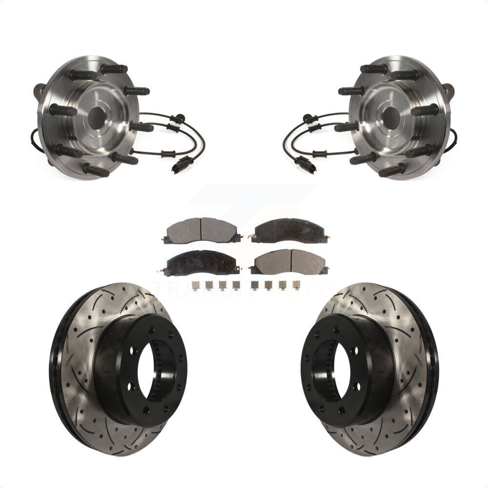 Hub Bearing Assembly Coat Drill Slot Brake Rotor Pad Front Kit For Ram 3500 2500