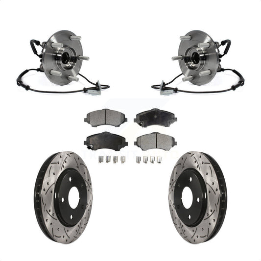 Bearing Drill Slot Brake Rotor Pads Front Kit For Dodge Grand Caravan Chrysler &